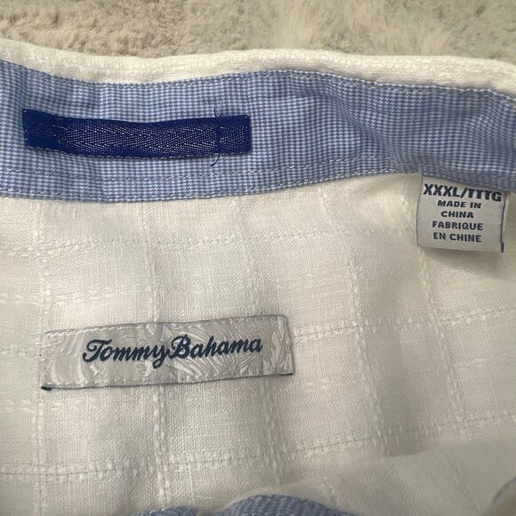 Tommy Bahama Button Up Shirt White Linen Casual Mens 3XL Short Sleeve Hawaiian - Picture 4 of 9